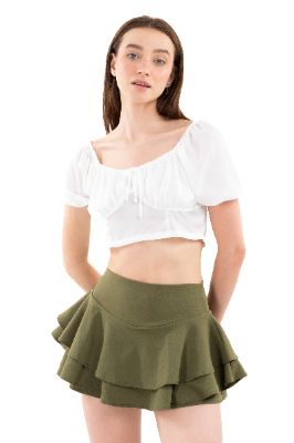 Blusa crop manga corta abullonada sold by Shasa