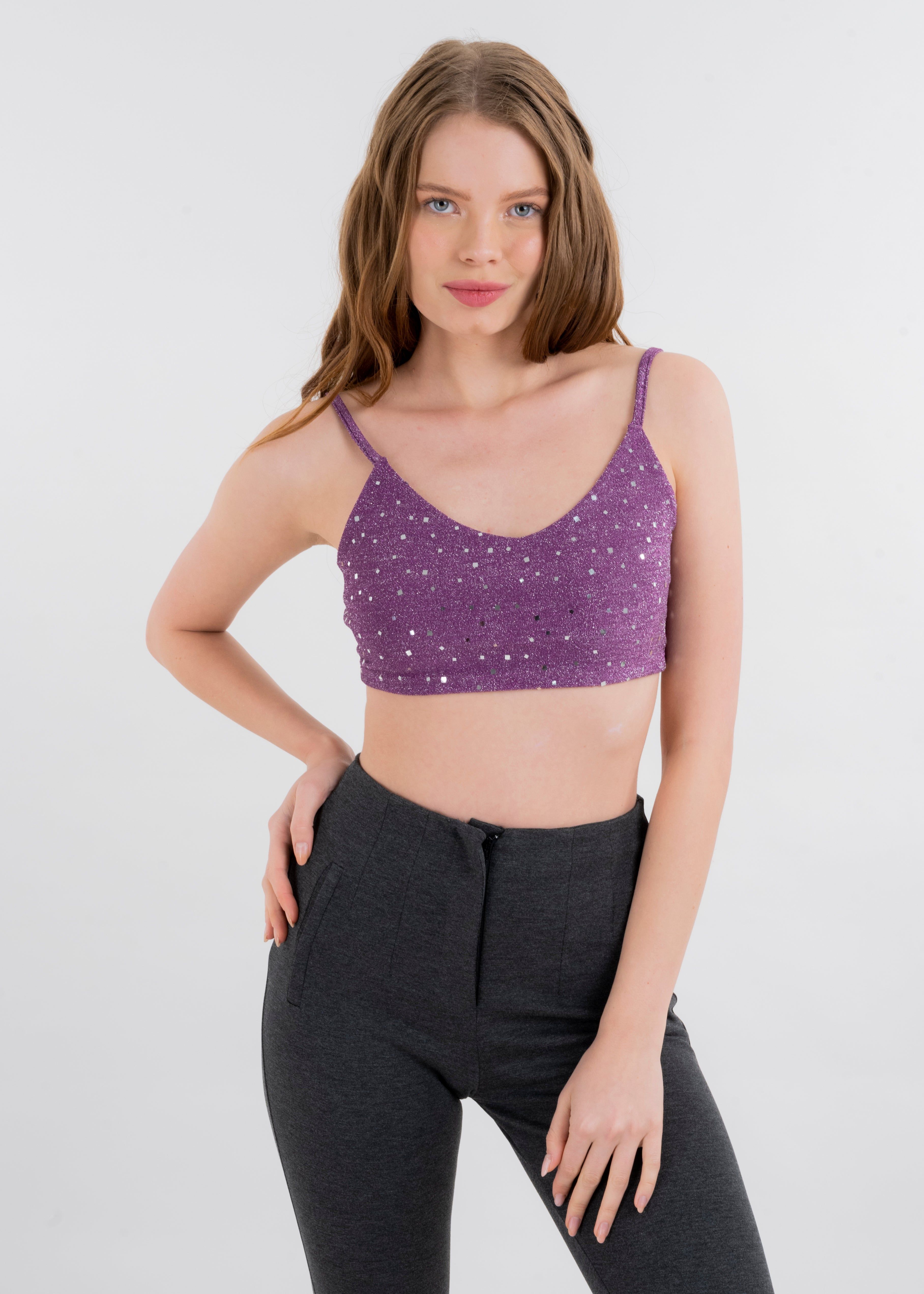 Top crop tirantes brillos sold by Shasa