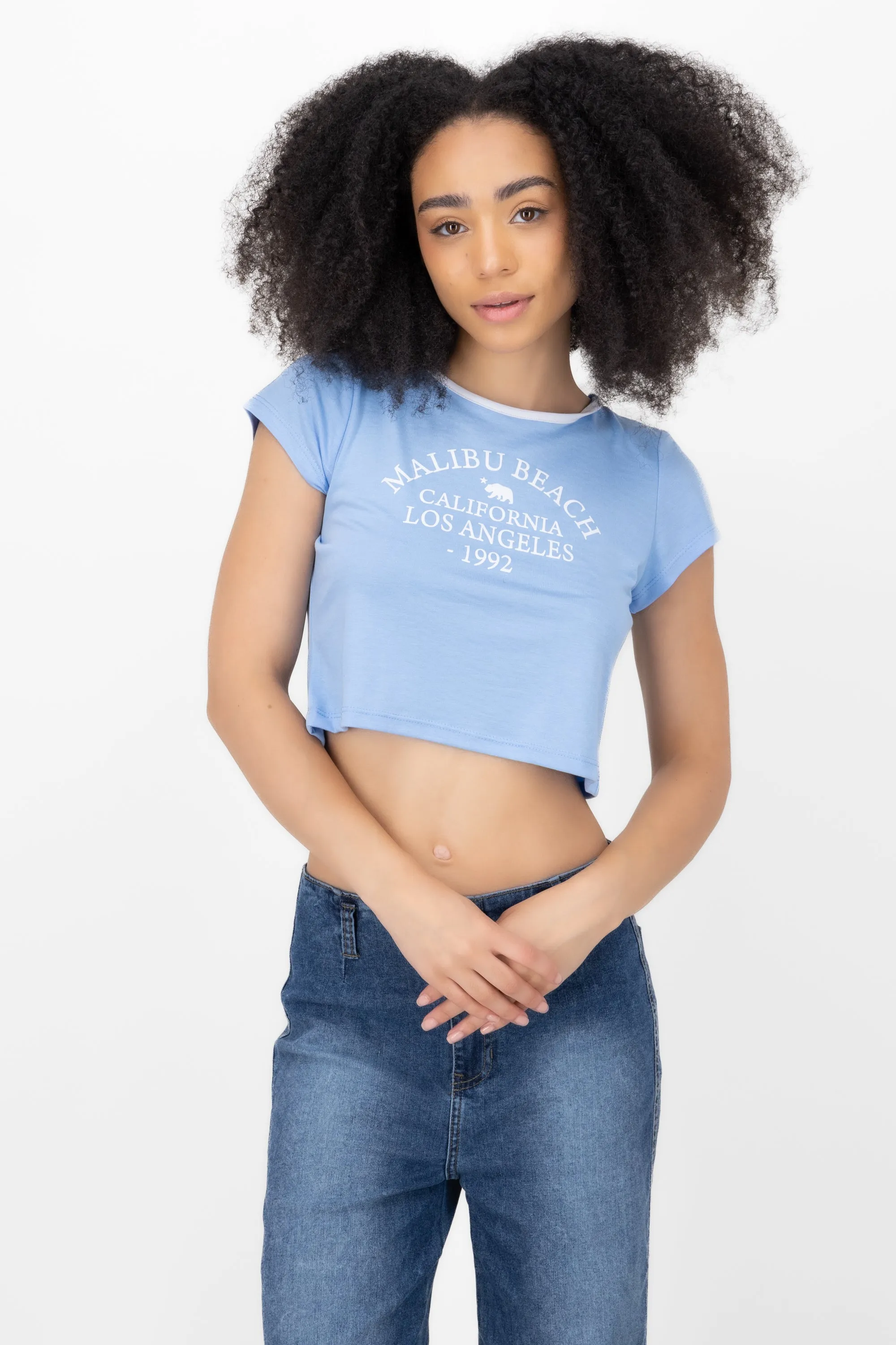 Playera crop malibu sold by Shasa