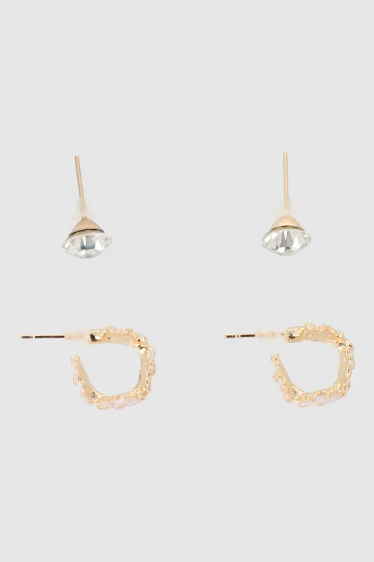 Set 2 pares aretes flores sold by Shasa