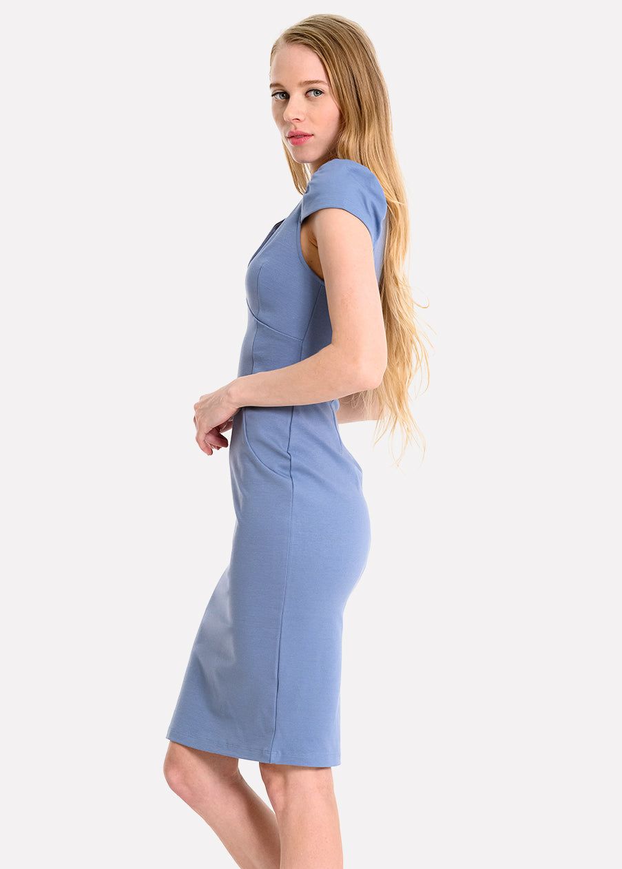 Vestido midi liso cuello v sold by Shasa product image thumbnail 3