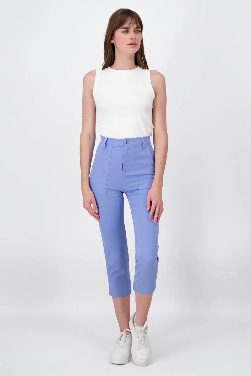 Pantalón Cintura Alta Capri Bolsas sold by Shasa