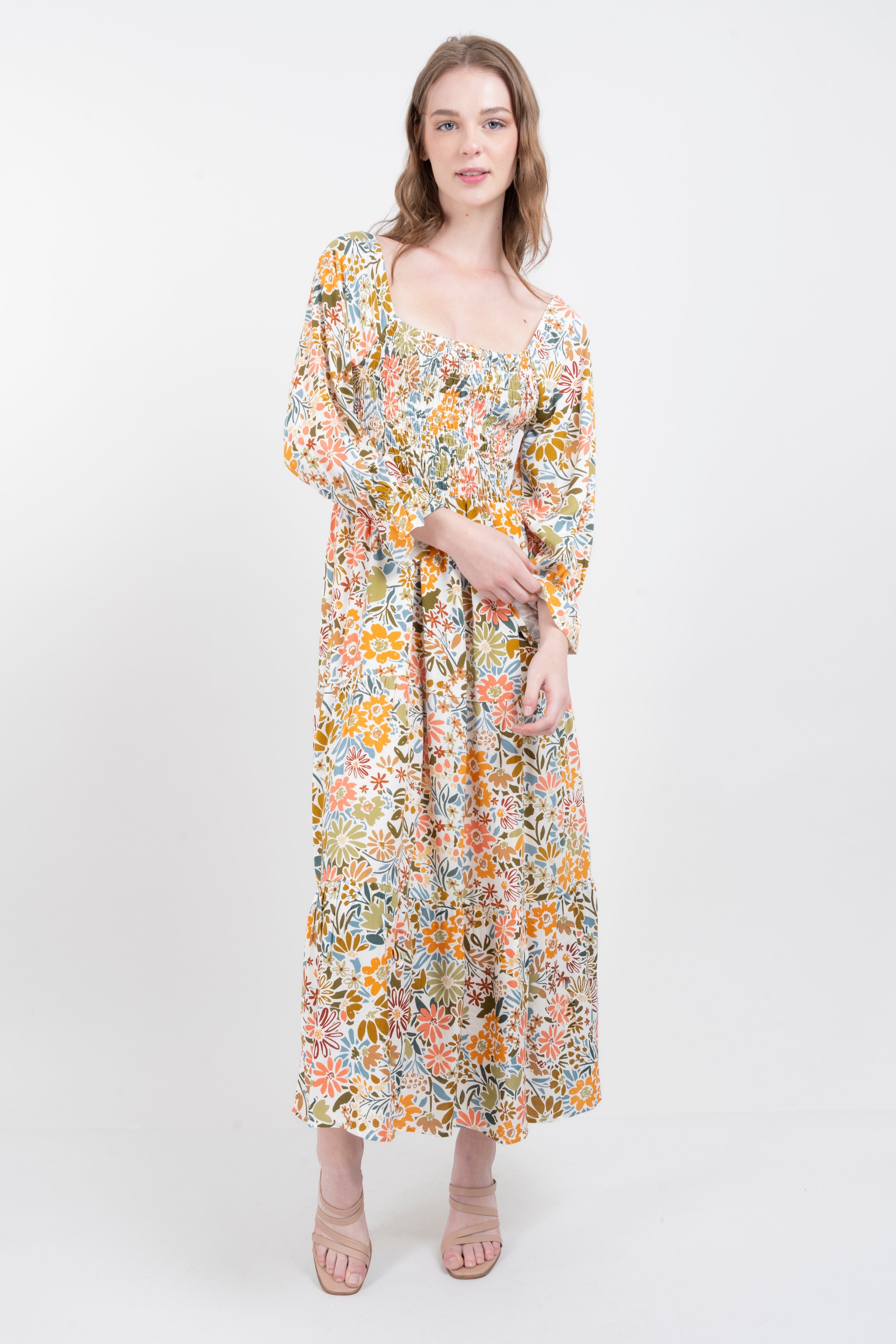 Vestido maxi tejido elástico floreado sold by Shasa product image thumbnail 2