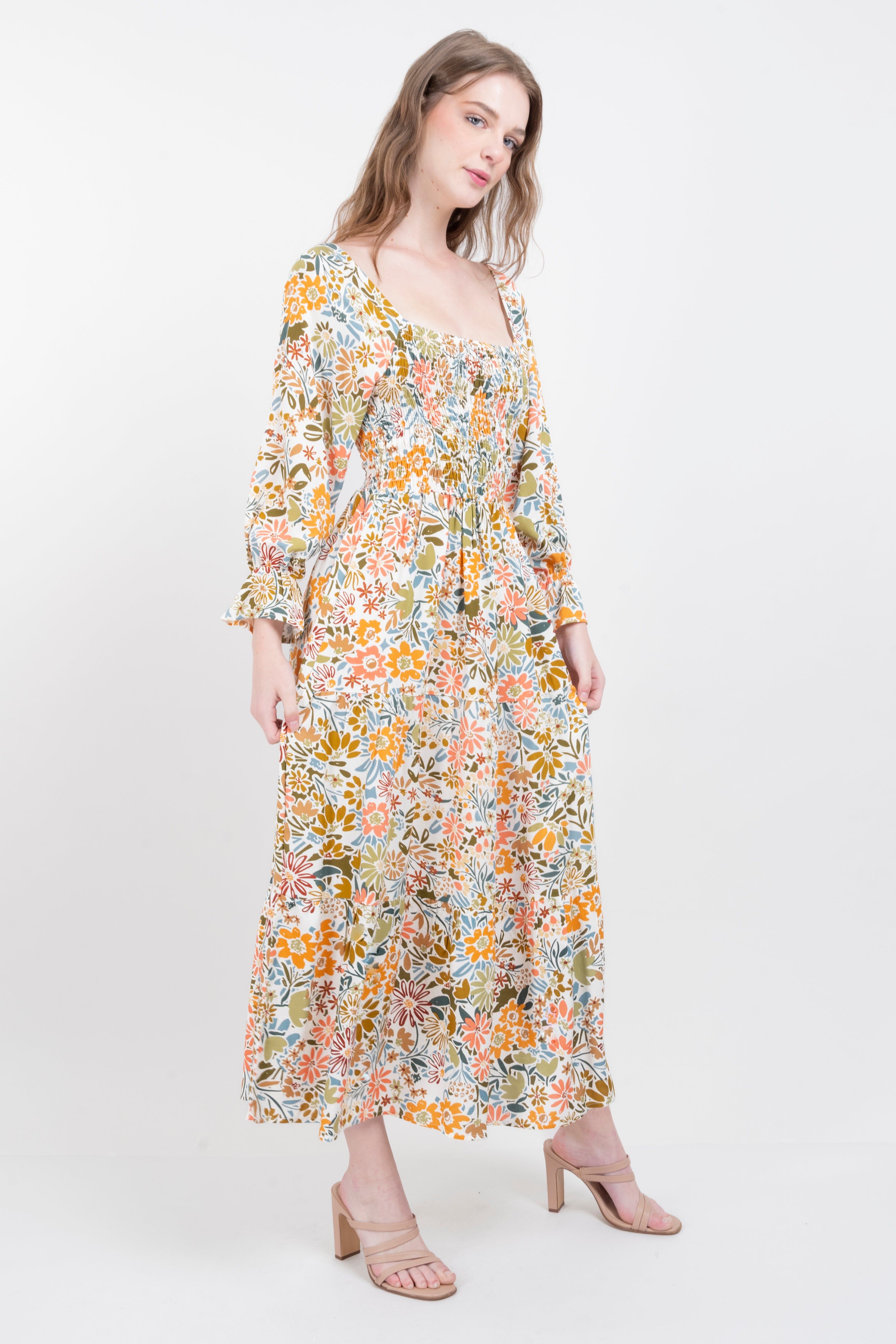 Vestido maxi tejido elástico floreado sold by Shasa product image thumbnail 3