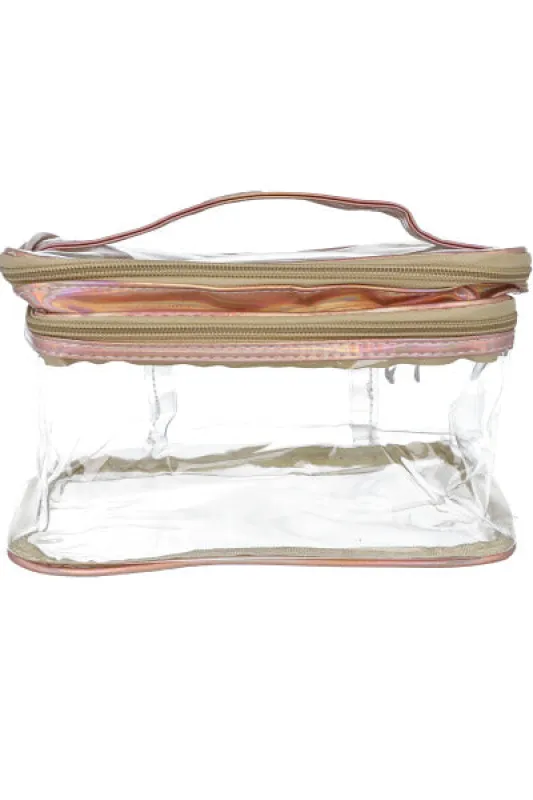 Cosmetiquera transparente asa superior sold by Shasa