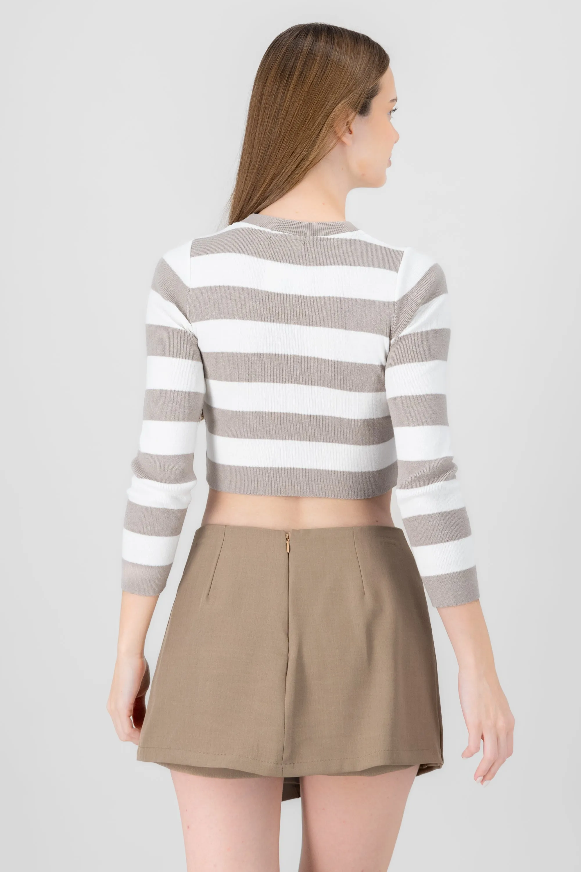 Suéter crop acanalado rayas sold by Shasa product image thumbnail 4