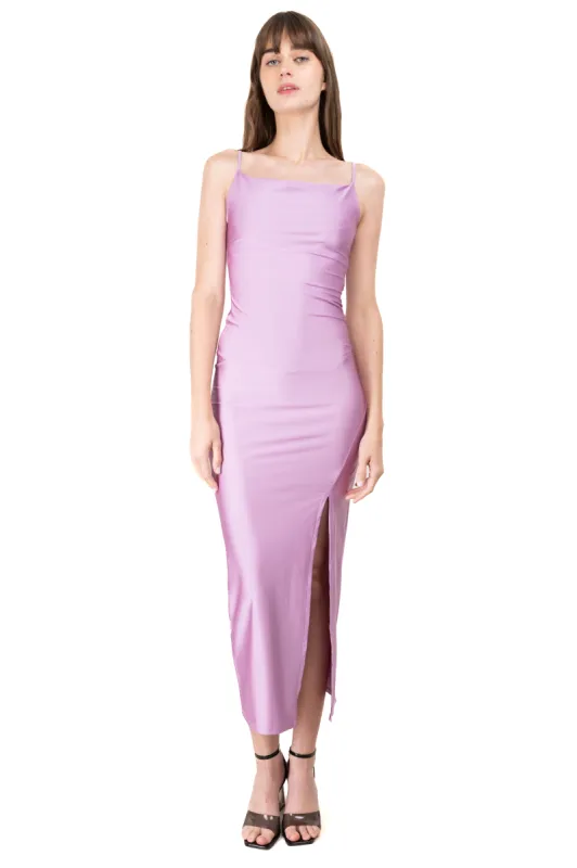 Vestido maxi liso satin sold by Shasa