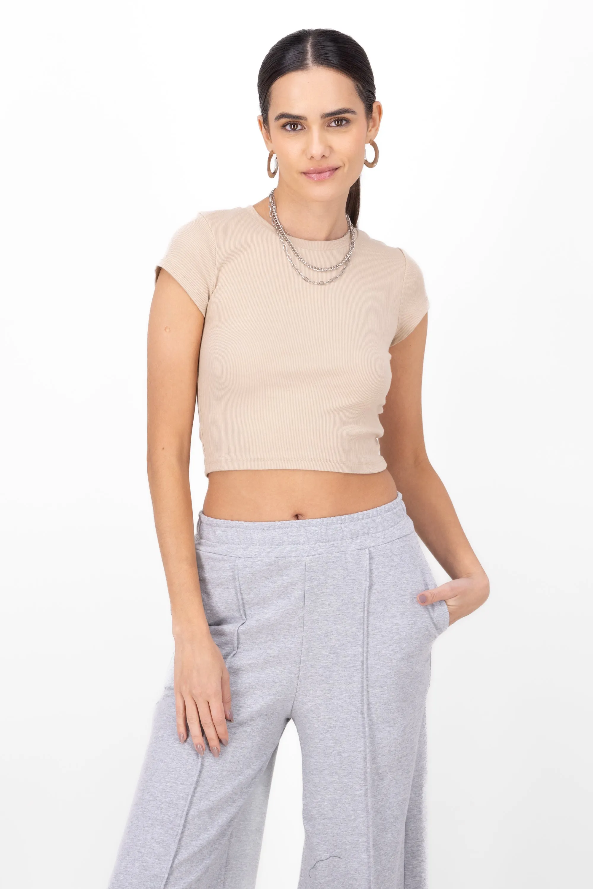 Top Rib Cuello Redondo Manga Corta sold by Shasa