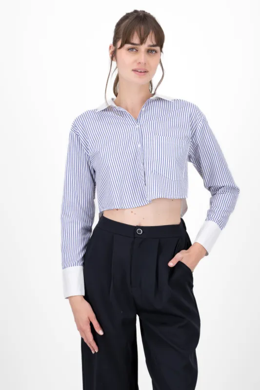 Camisa crop rayas combinada sold by Shasa
