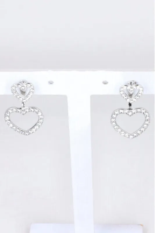 Aretes Doble Corazon Brillos sold by Shasa
