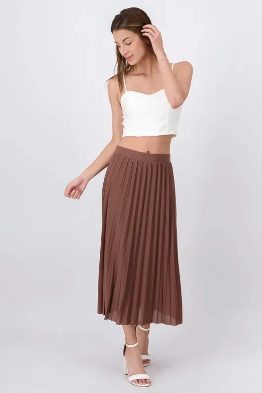 Falda midi monocolor tableada sold by Shasa