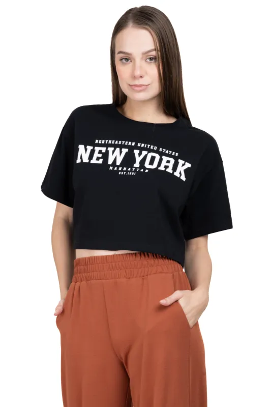 Top Crop Estampado New York sold by Shasa
