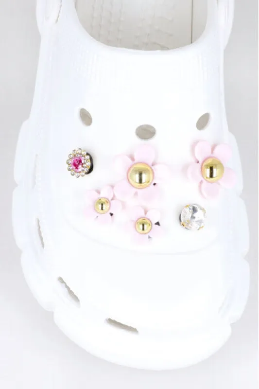 Set 6 piezas charms flores brillos sold by Shasa