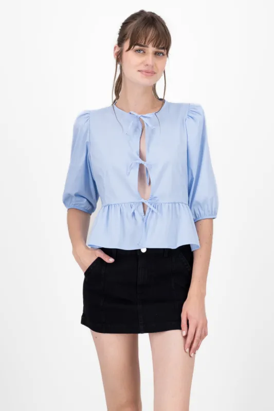 Blusa lazos popelina sold by Shasa