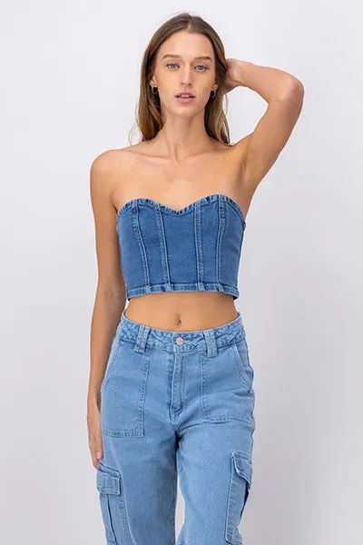 Top Corset Denim sold by Shasa