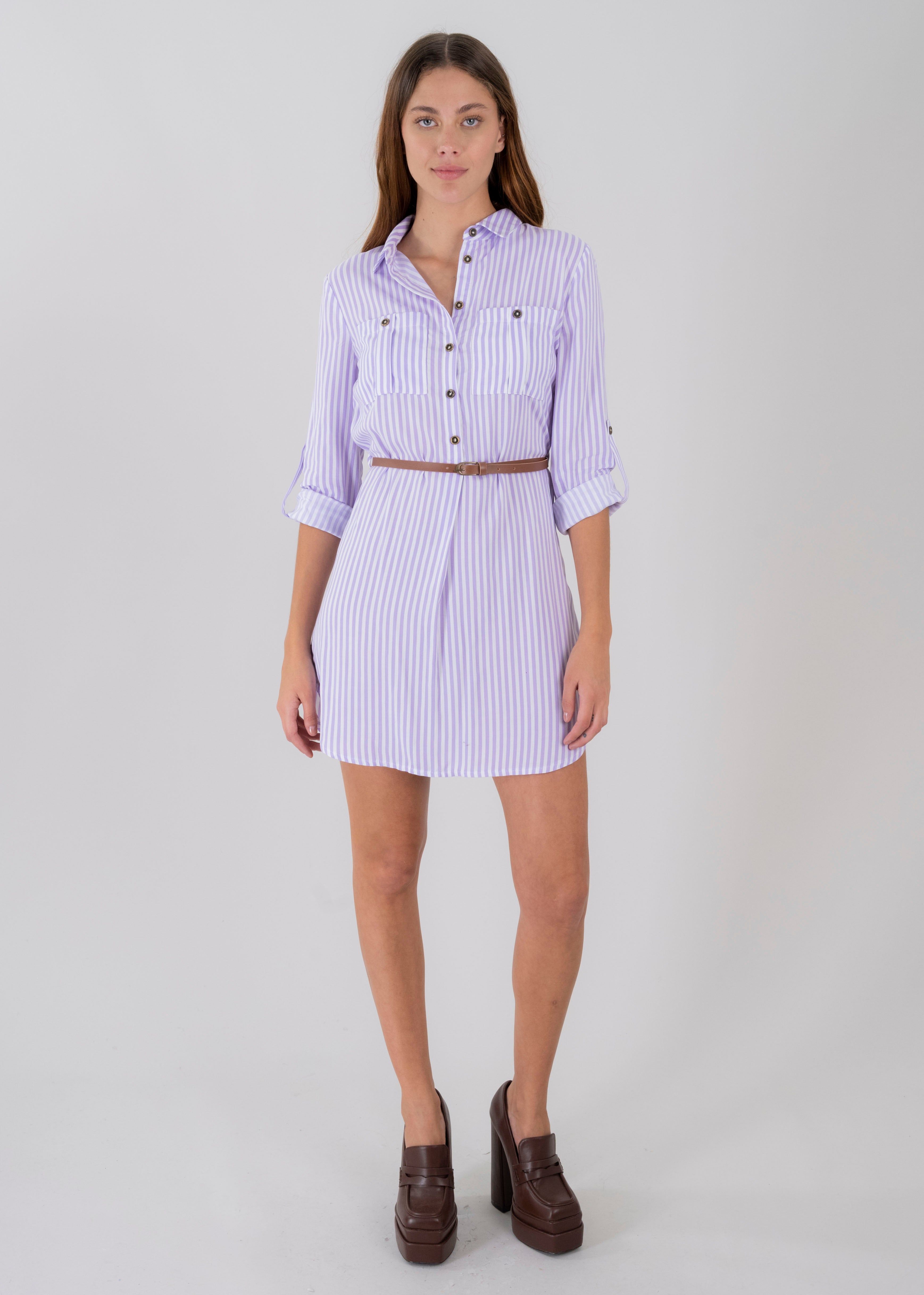 Vestido mini camisero estampado rayas sold by Shasa product image thumbnail 2