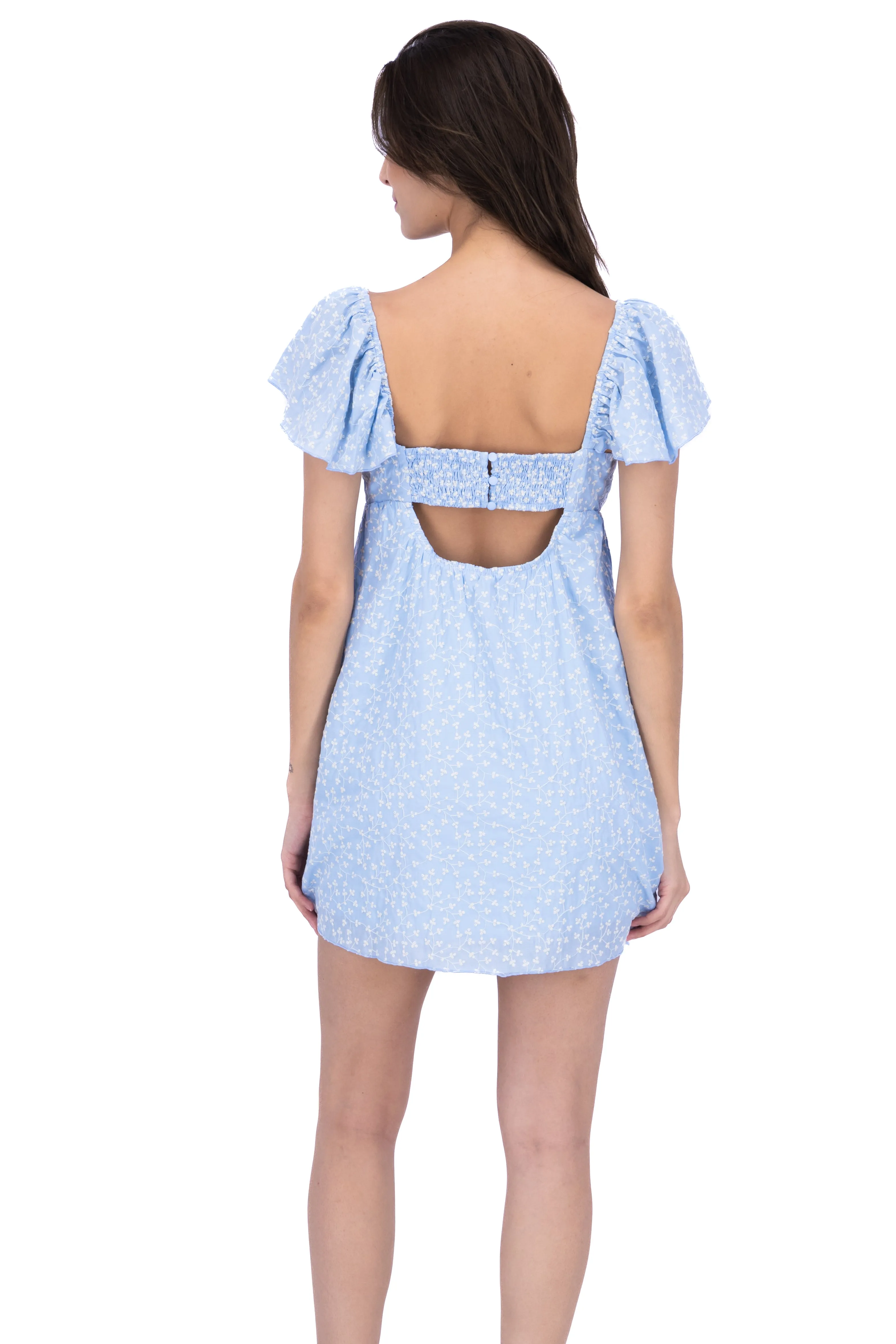Vestido manga corta olanes bordado flores sold by Shasa product image thumbnail 4