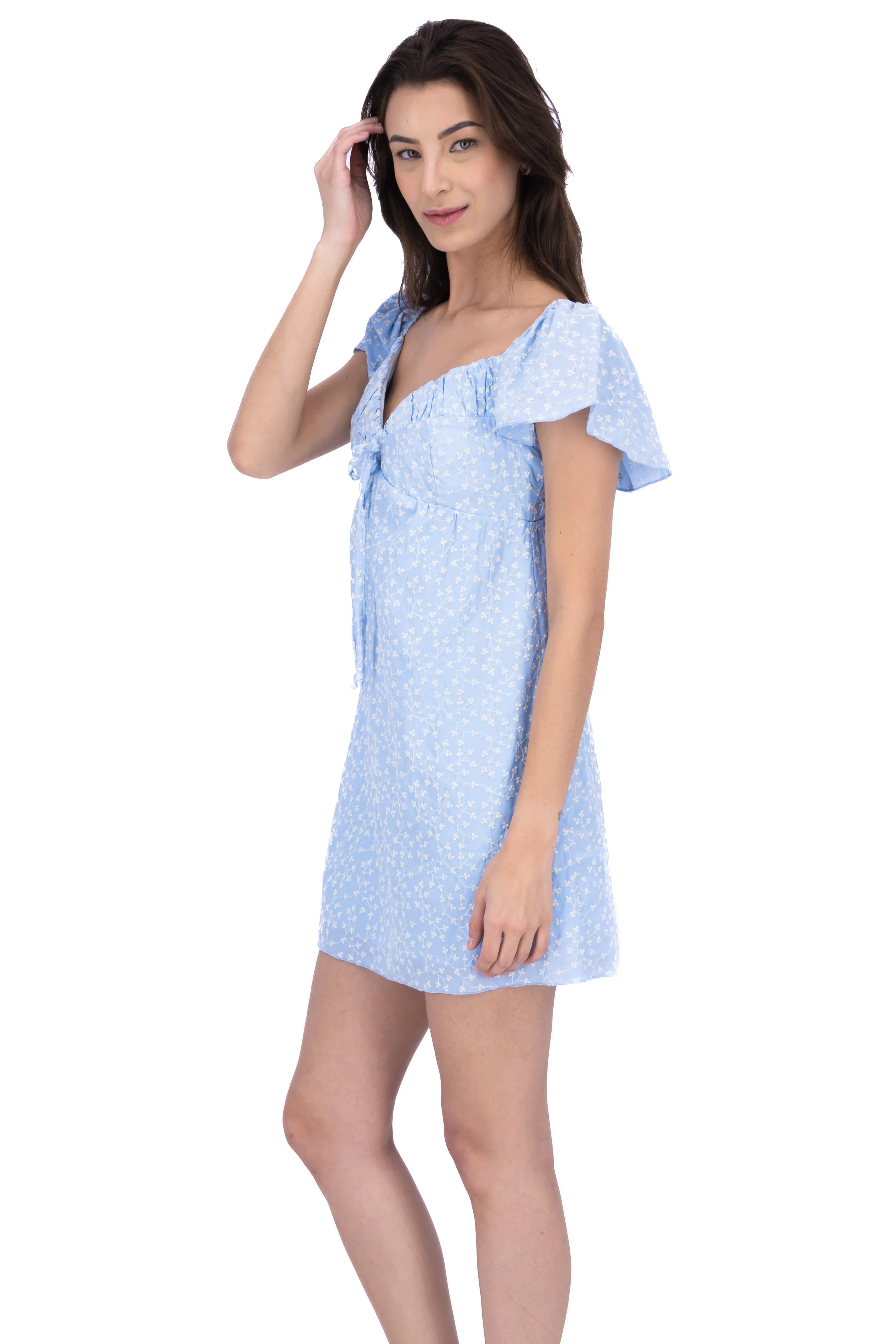 Vestido manga corta olanes bordado flores sold by Shasa product image thumbnail 3