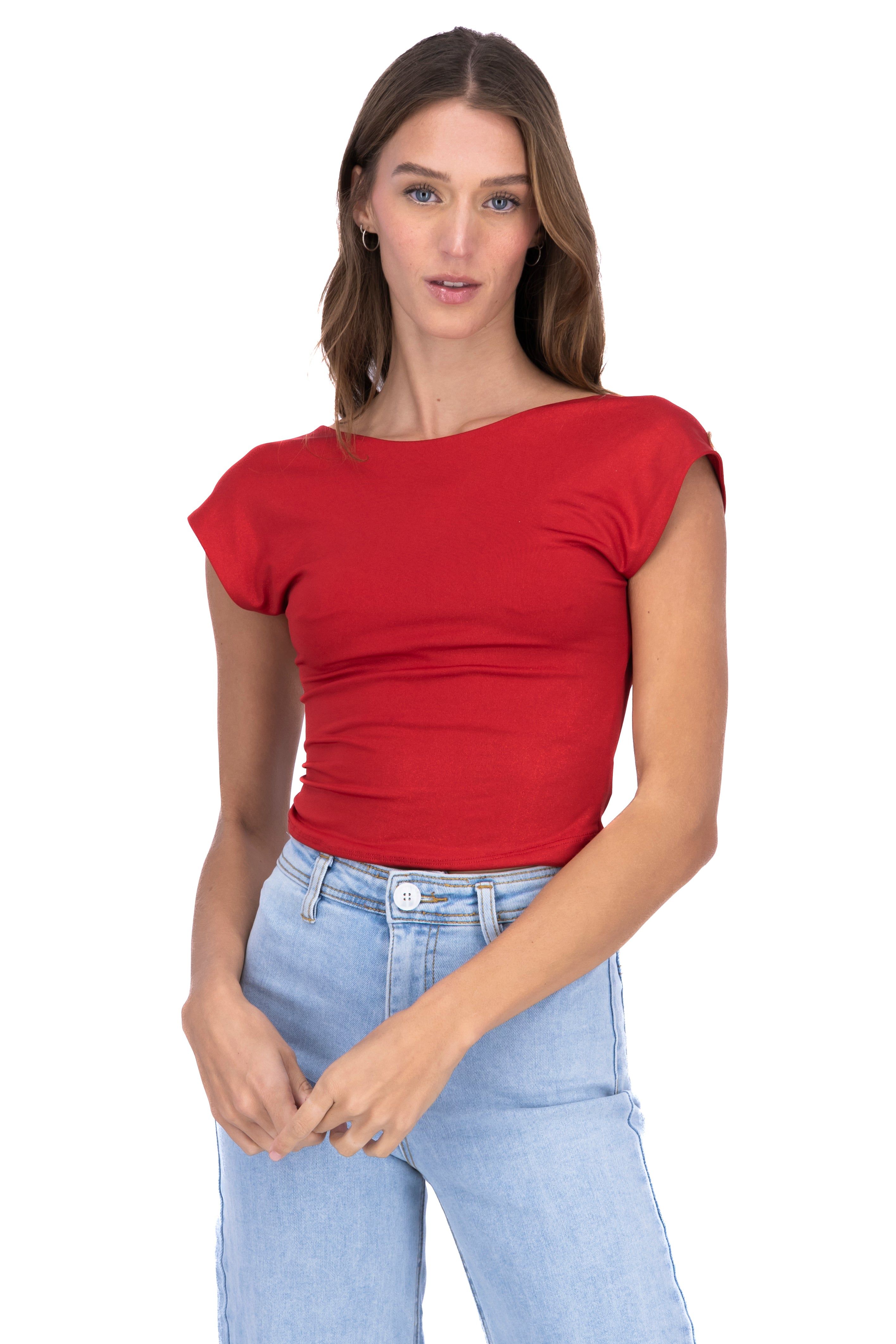 Top manga corta escote espalda sold by Shasa product image thumbnail 2