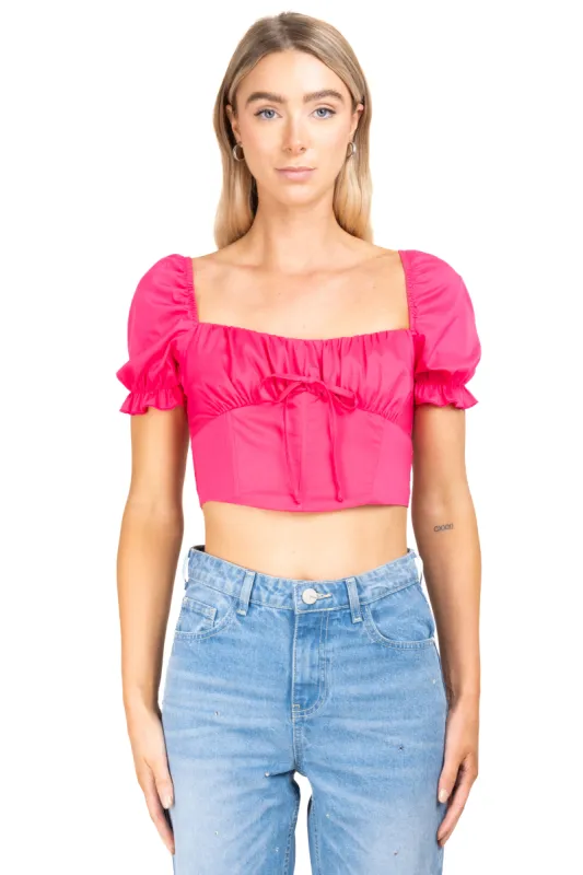 Blusa crop corset manga corta sold by Shasa