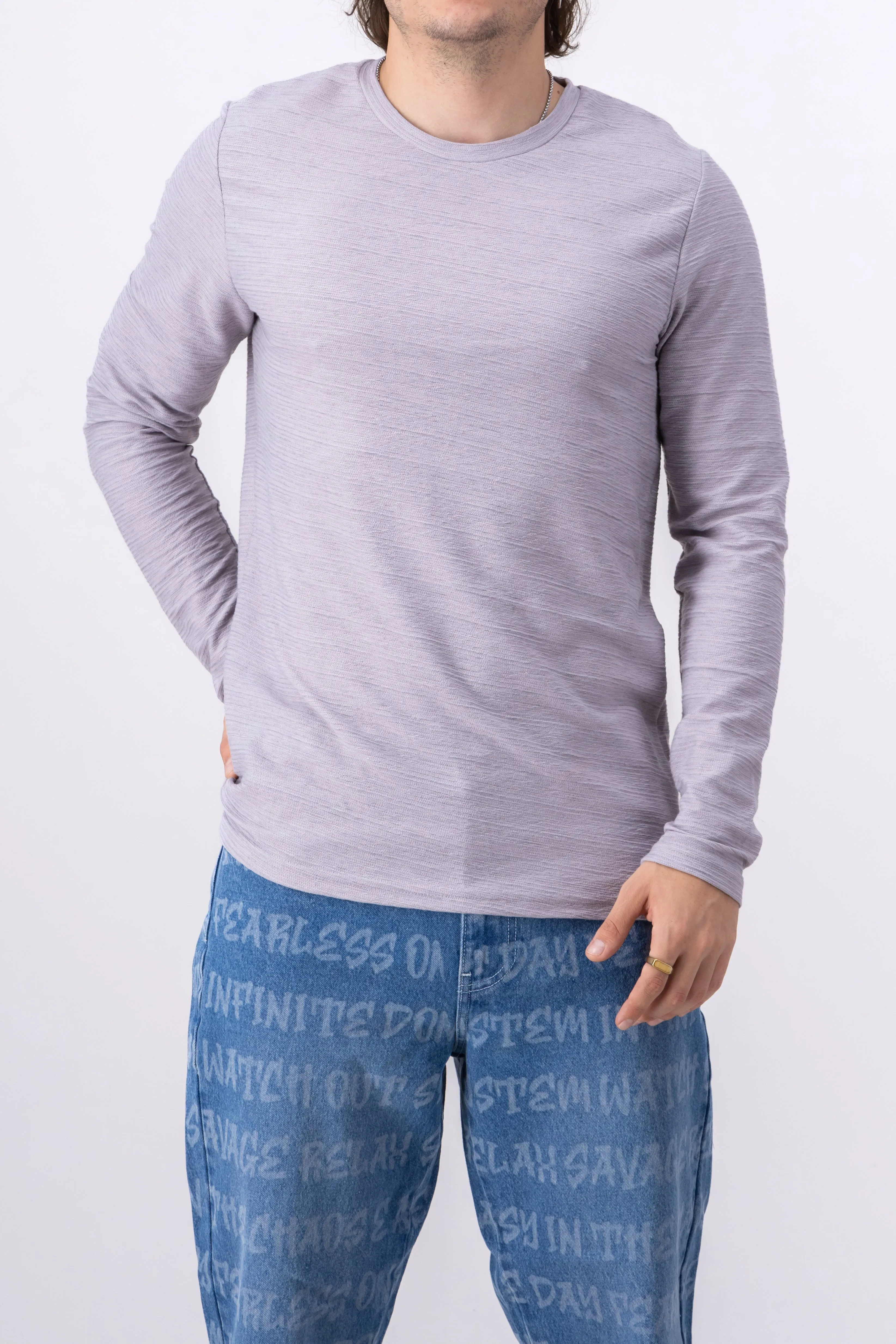 Playera manga larga textura líneas sold by Shasa