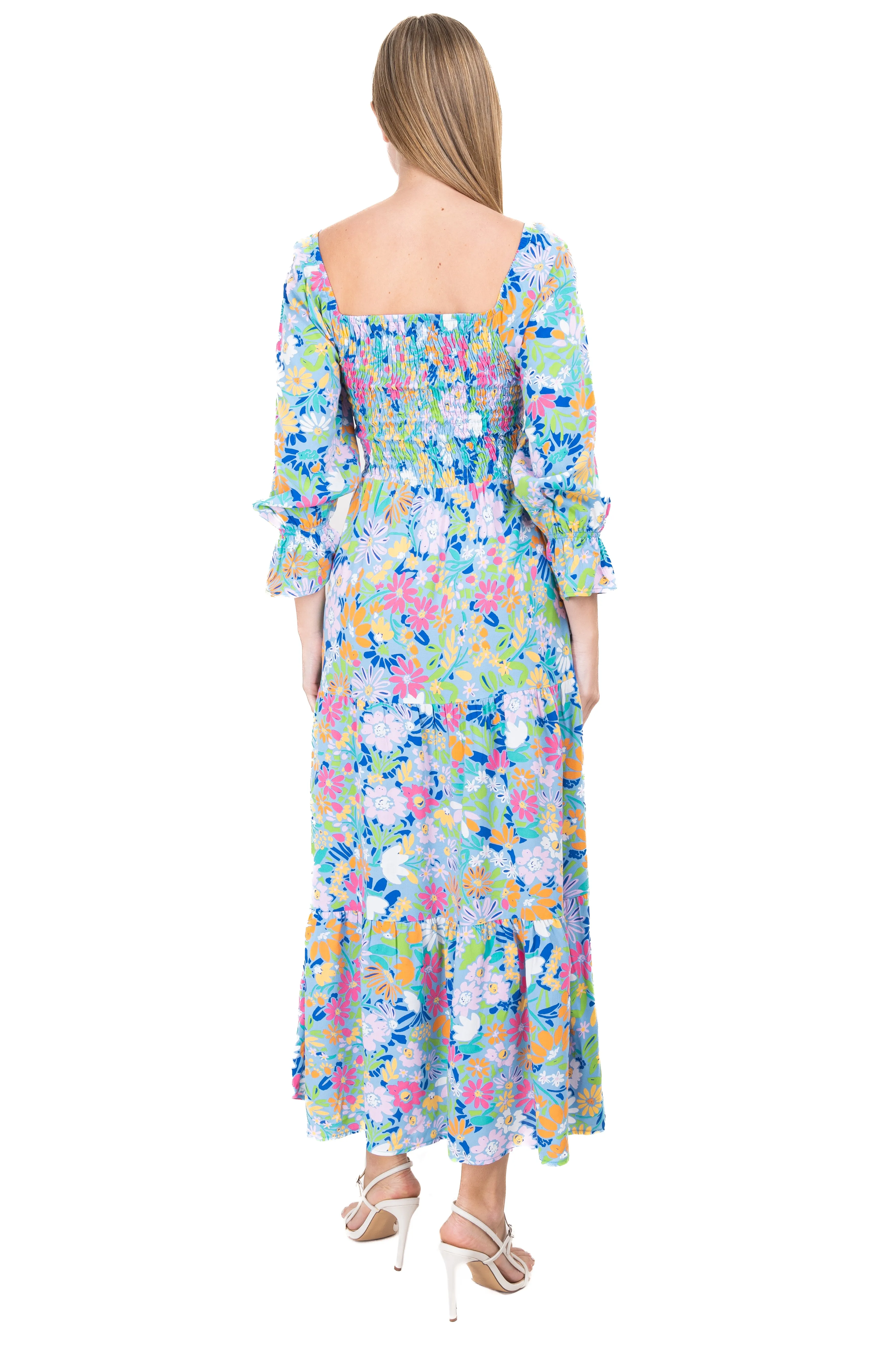 Vestido maxi tejido elástico floreado sold by Shasa product image thumbnail 4