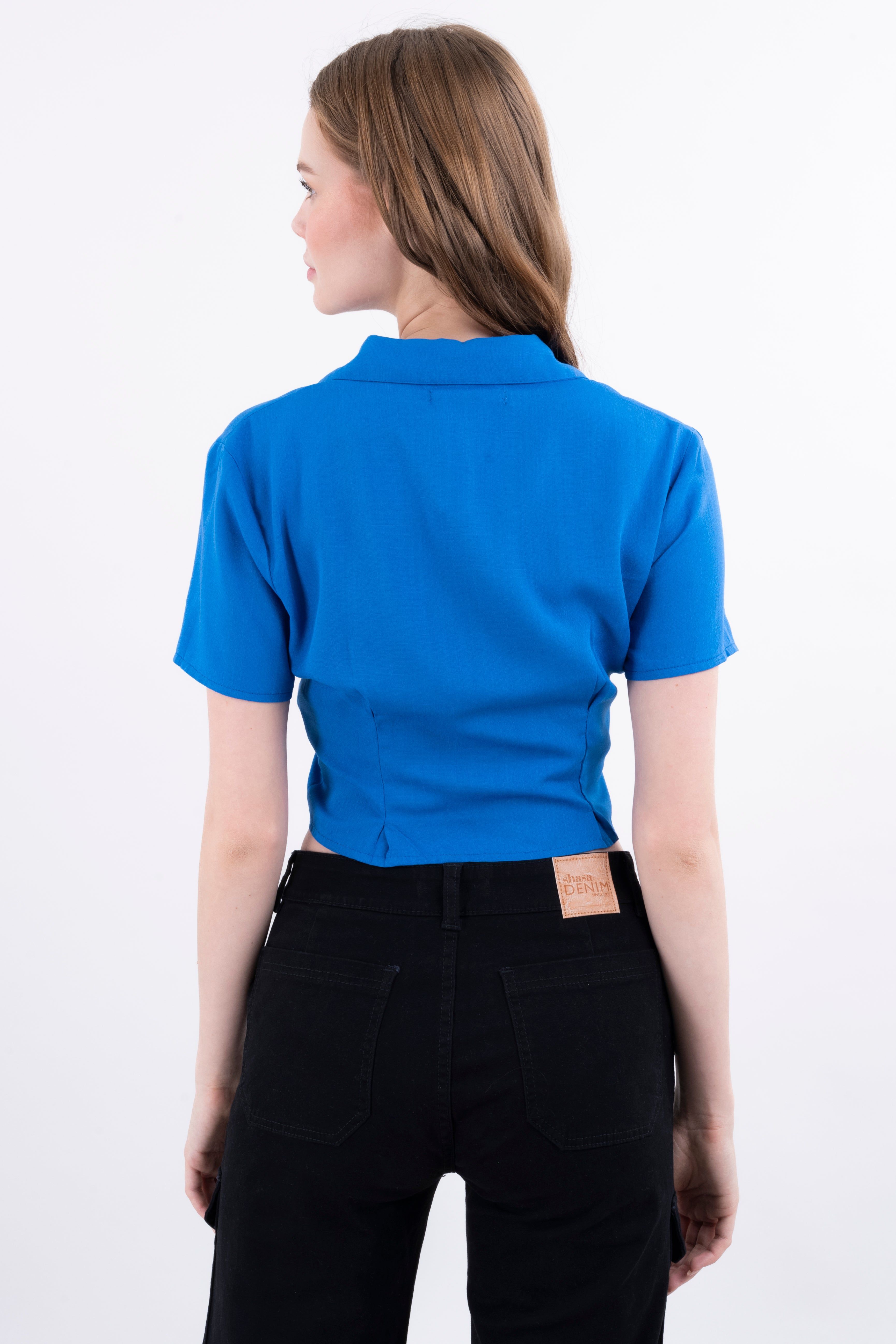 Camisa crop manga corta pinzas sold by Shasa product image thumbnail 4