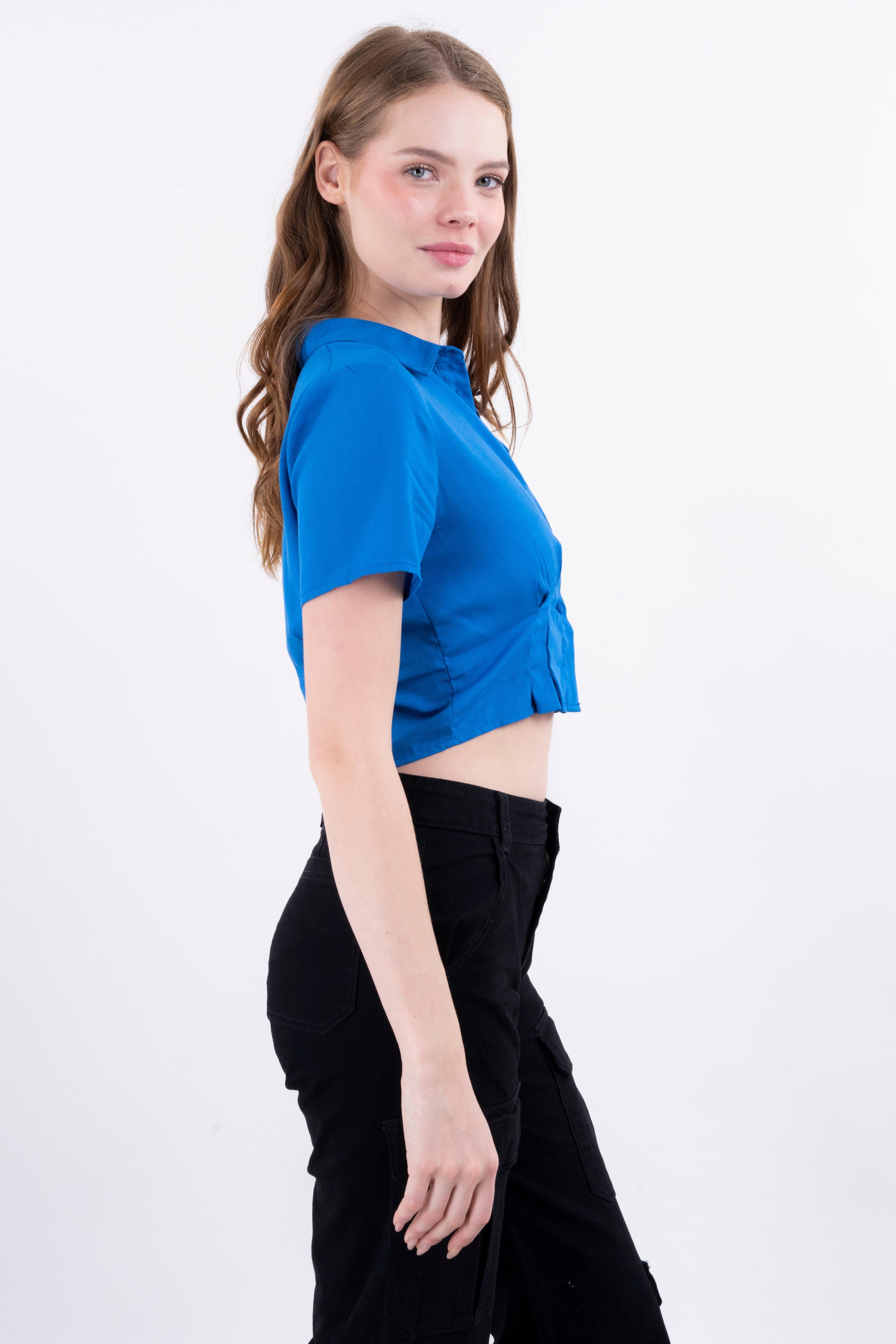 Camisa crop manga corta pinzas sold by Shasa product image thumbnail 3