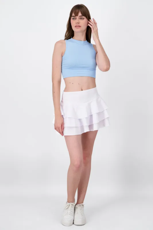 Falda mini triple olán sold by Shasa