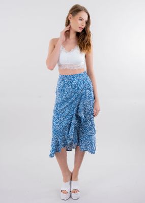 Falda midi cruce olanes sold by Shasa