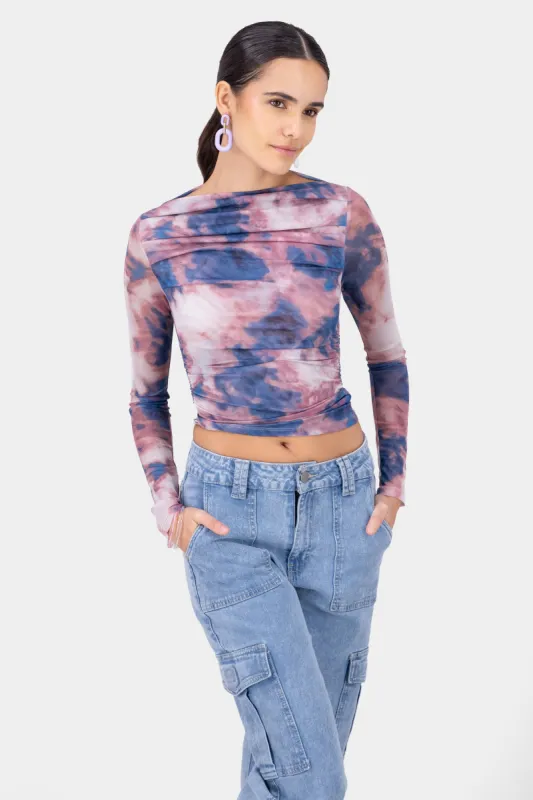 Top Mesh Manga Larga Tie Dye sold by Shasa