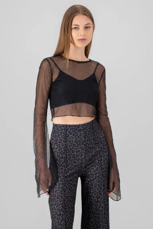 Blusa mesh crush manga larga sold by Shasa