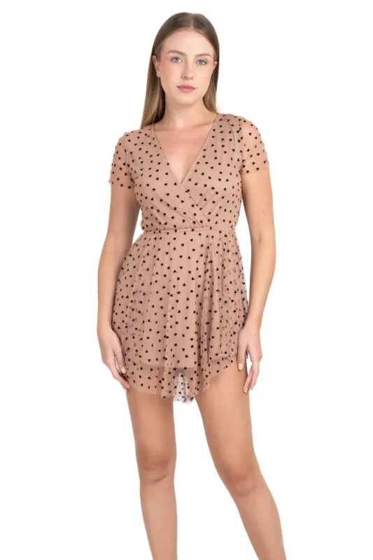 Vestido mini corazones flock sold by Shasa