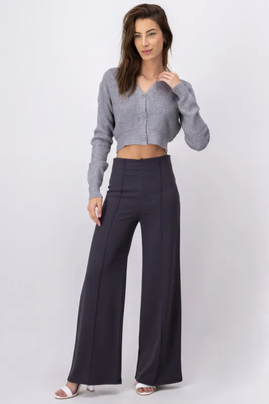 Pantalón Wide Leg Cintura Alta Costuras sold by Shasa