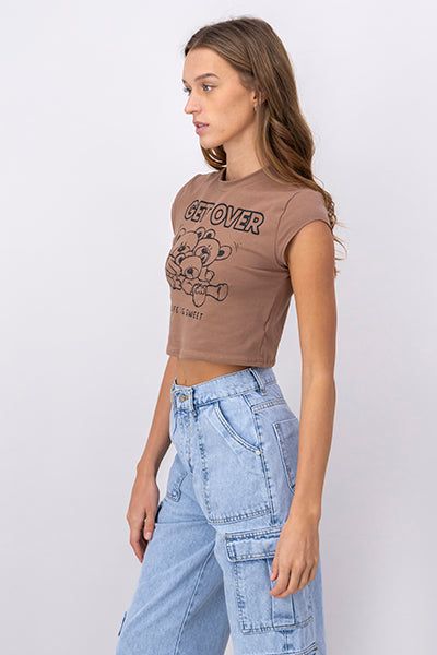 Playera crop estampado ositos get over sold by Shasa product image thumbnail 3