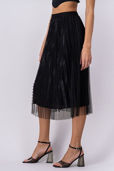 Falda Midi Mesh Con Detalle De Perlas sold by Shasa product image thumbnail 3