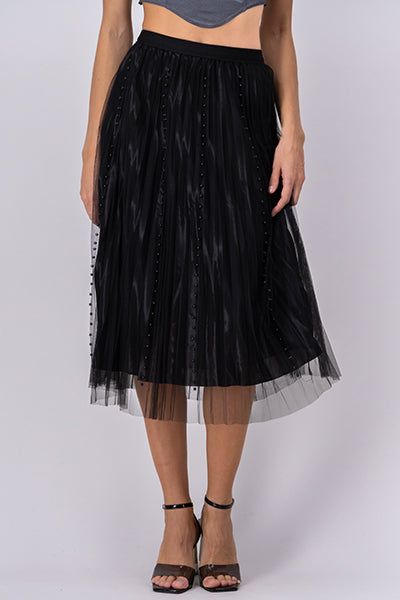 Falda Midi Mesh Con Detalle De Perlas sold by Shasa product image thumbnail 2