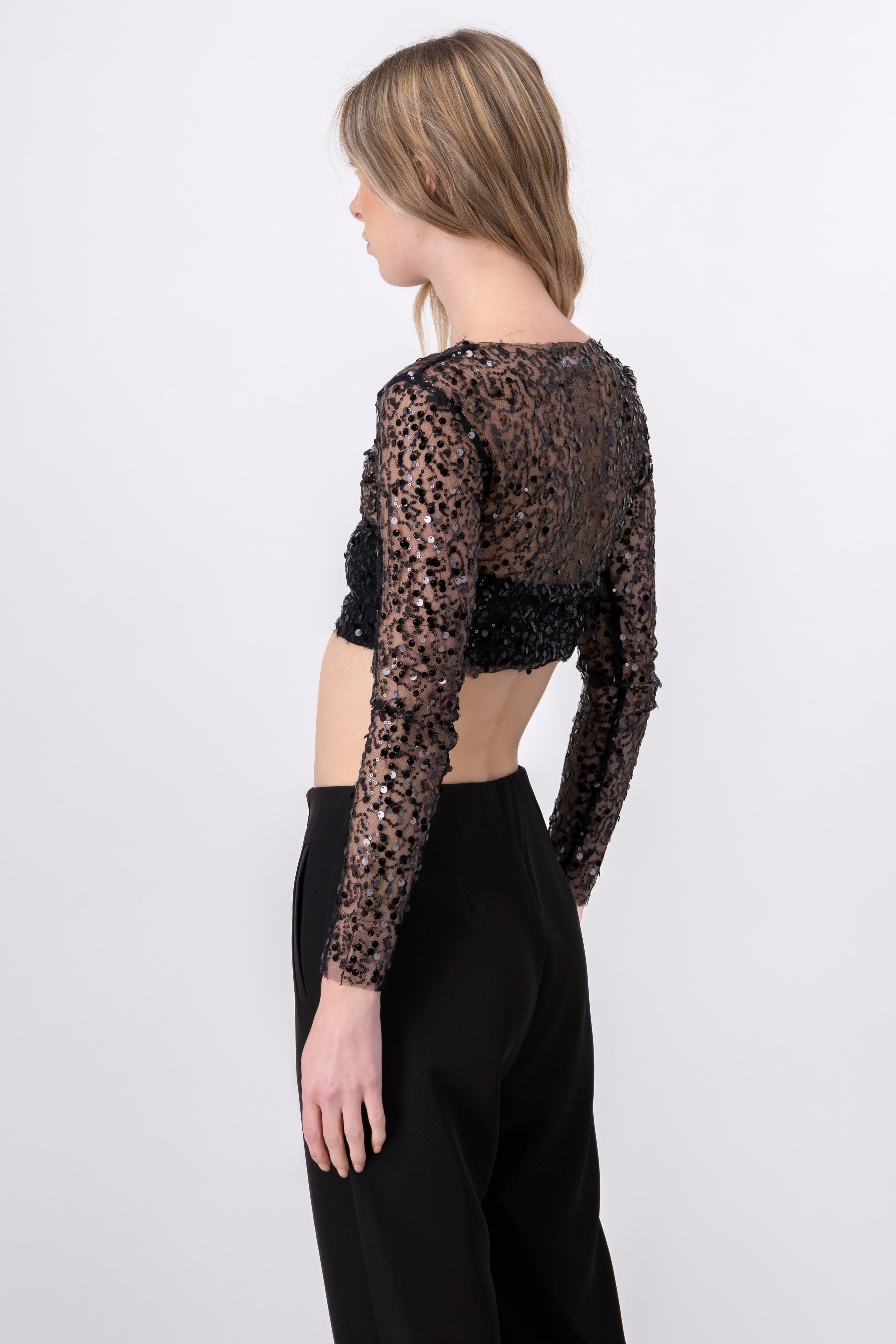 Top crop manga larga brillos sold by Shasa product image thumbnail 4