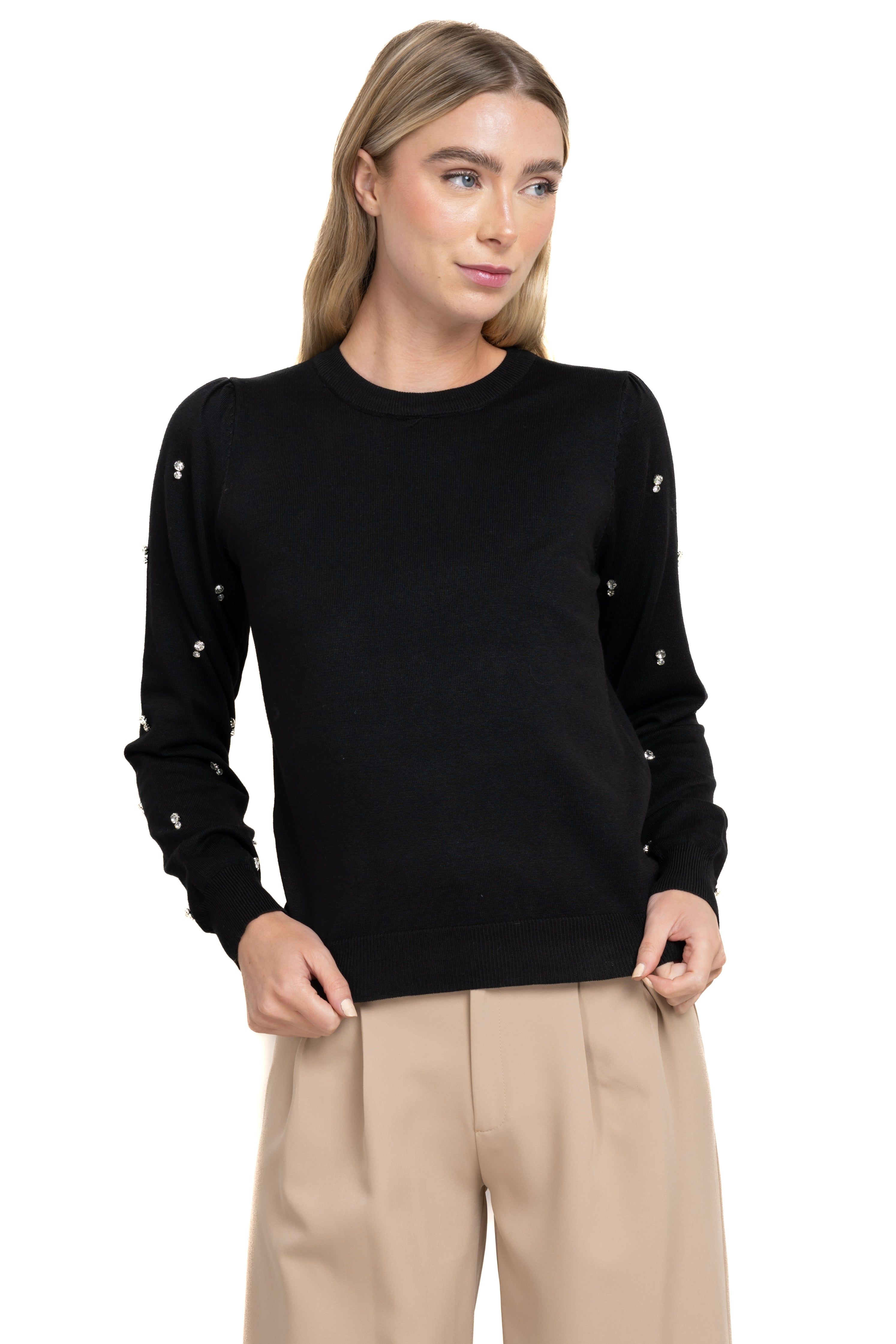 Sueter Cuello Redondo Detalle Brillos sold by Shasa