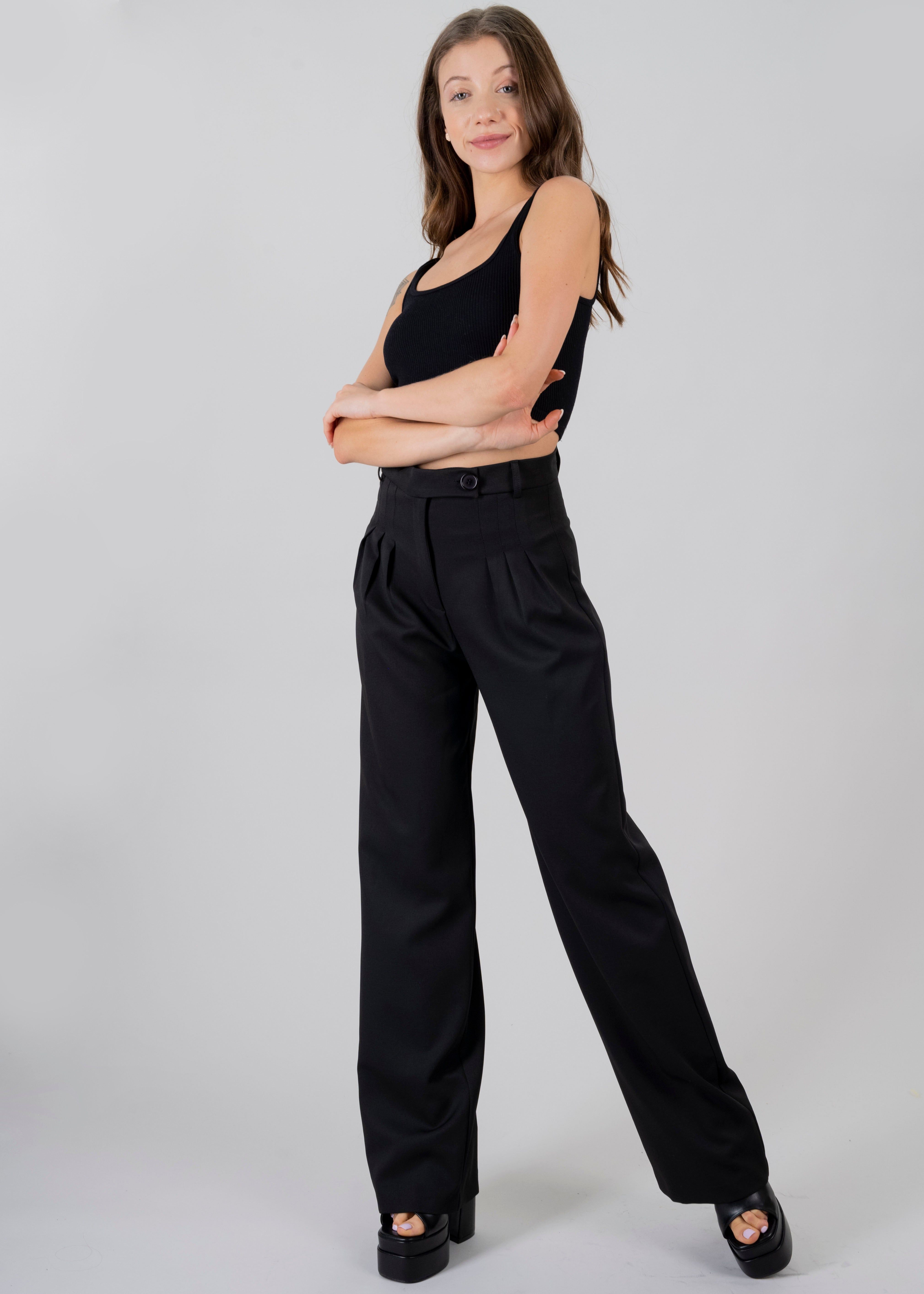 Pantalón wide leg cintura alta 3 pinzas sold by Shasa