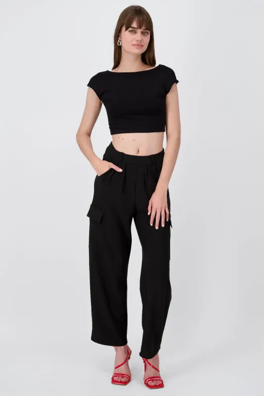 Pantalos sastre wide leg cargo sold by Shasa