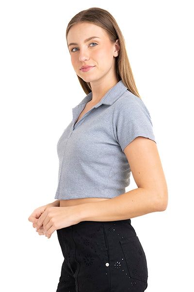 Top tejido suave cuello polo sold by Shasa product image thumbnail 3