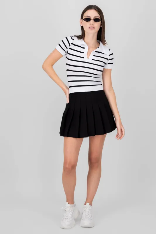 Minifalda tableada con short sold by Shasa