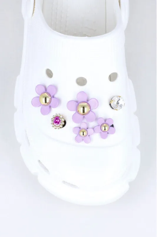 Set 6 piezas charms flores brillos sold by Shasa