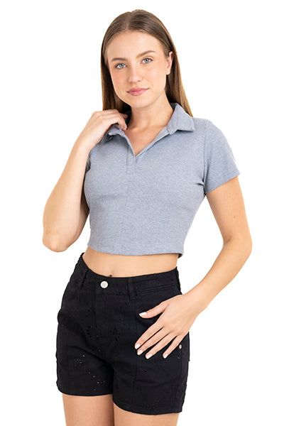 Top tejido suave cuello polo sold by Shasa product image thumbnail 2
