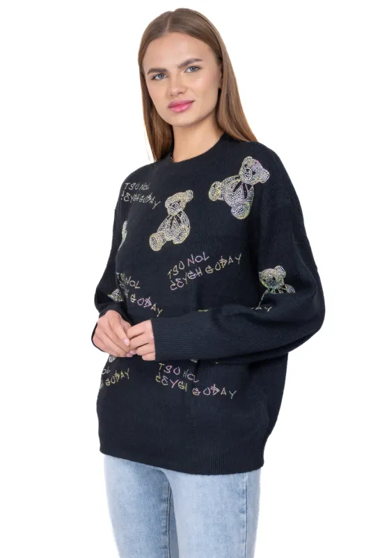 Suéter tejido acanalado ositos brillos sold by Shasa