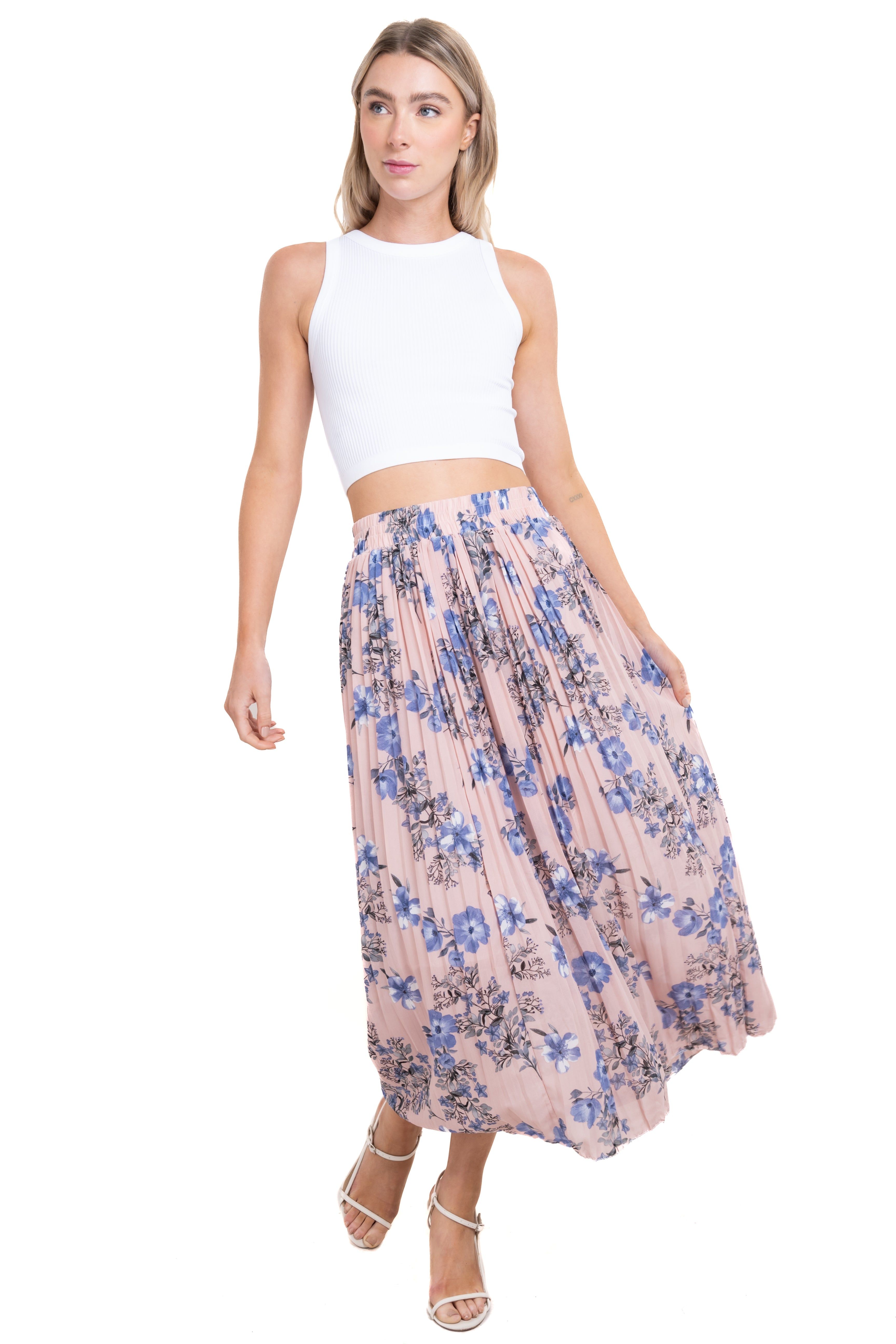 Falda midi tableada flores sold by Shasa product image thumbnail 2