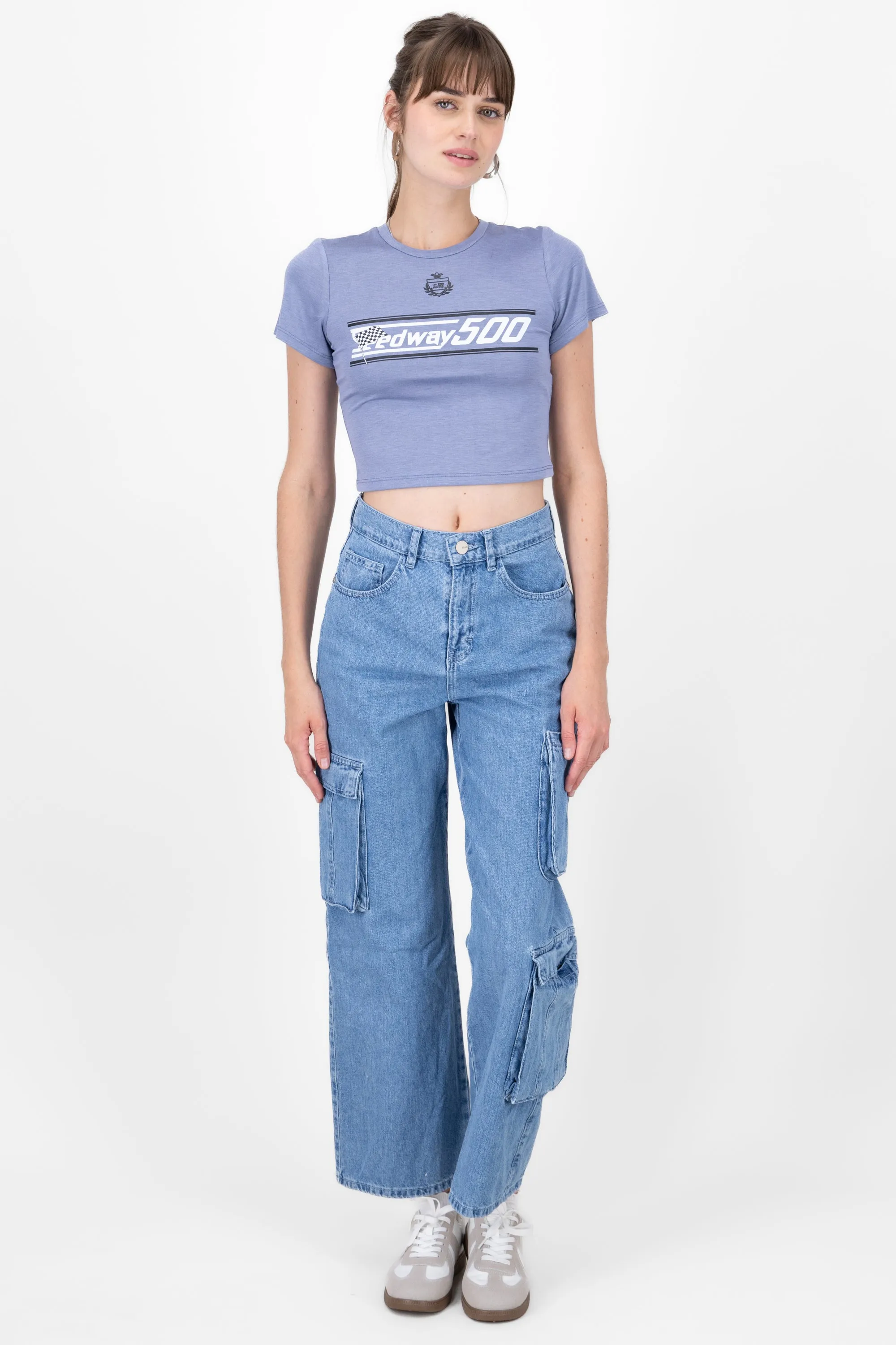 Jeans cargo 3 bolsas parche sold by Shasa