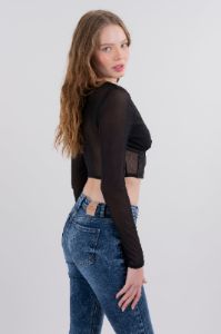 Top mesh manga larga sold by Shasa