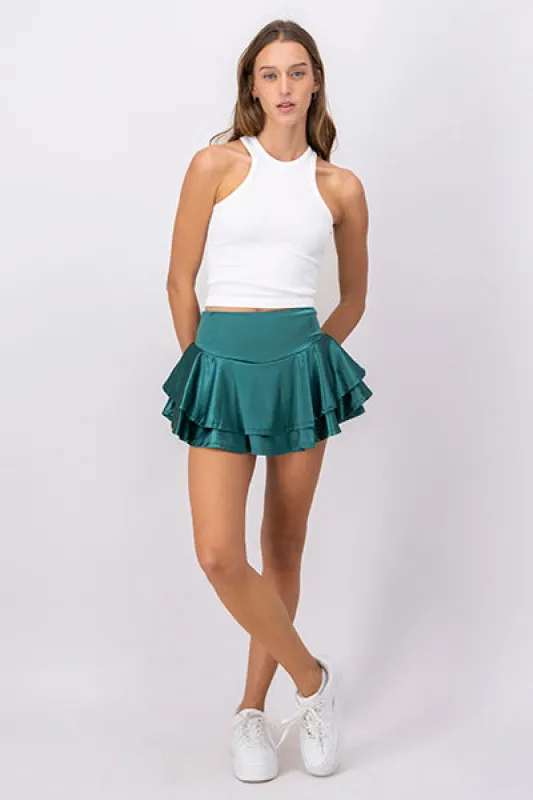 Falda mini satinada olanes sold by Shasa